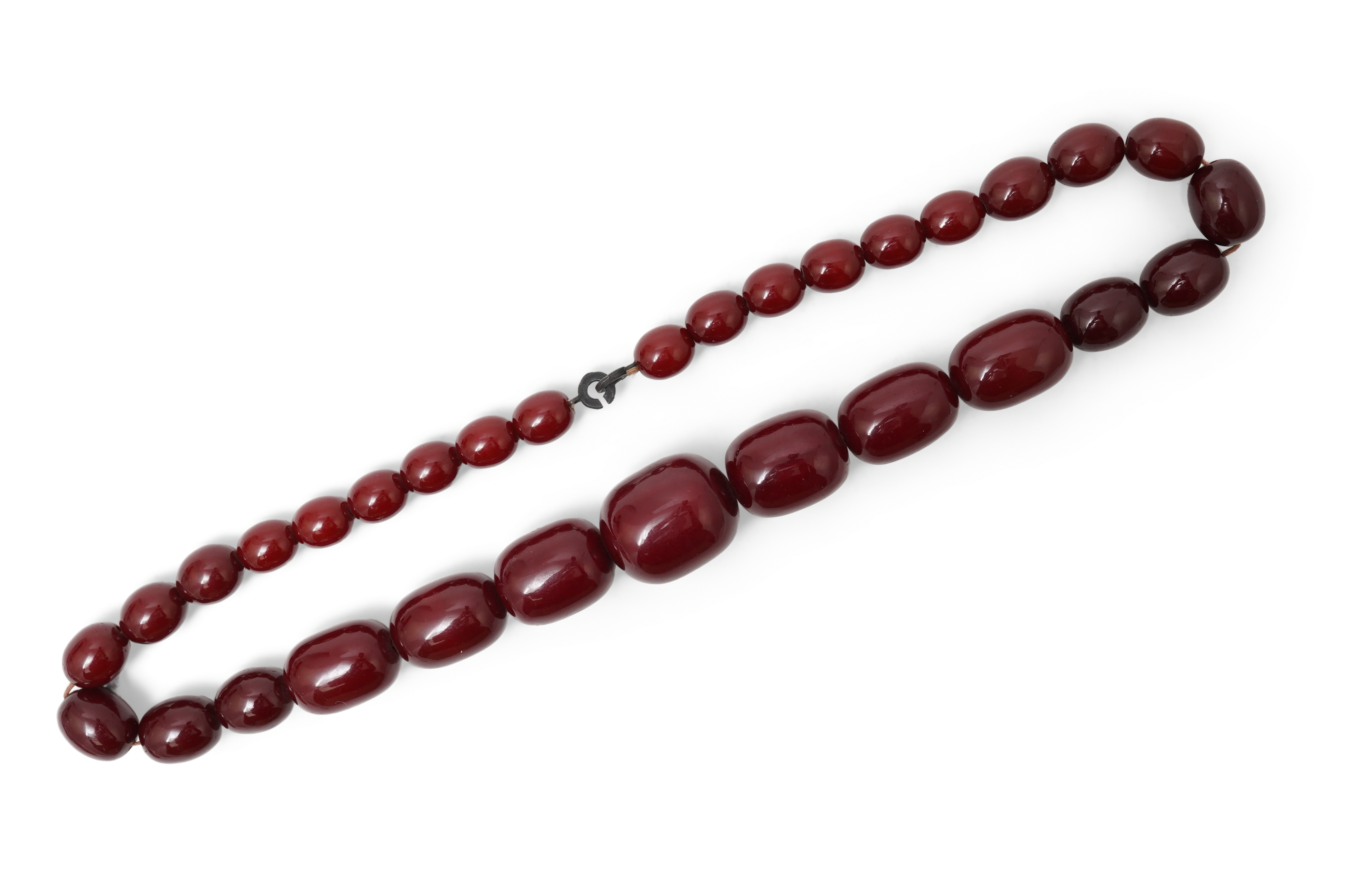 A cherry bakelite 'amber' necklace